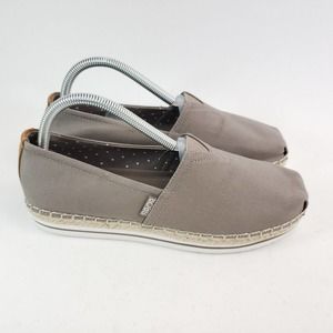 Skechers Bobs Breeze Women's Size 8.5 Slip On Espadrille Shoes 32719 Taupe Gray